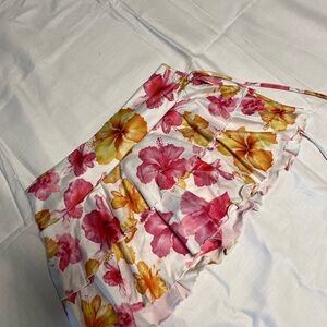 SHEIN Pink and Yellow Skorts Vibrant Floral Design